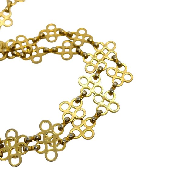 TORY BURCH SIGNATURE LOGO GOLD TONE CHAIN LINK NECKLACE LONG 32" LENGTH LAYERING - Picture 9 of 12